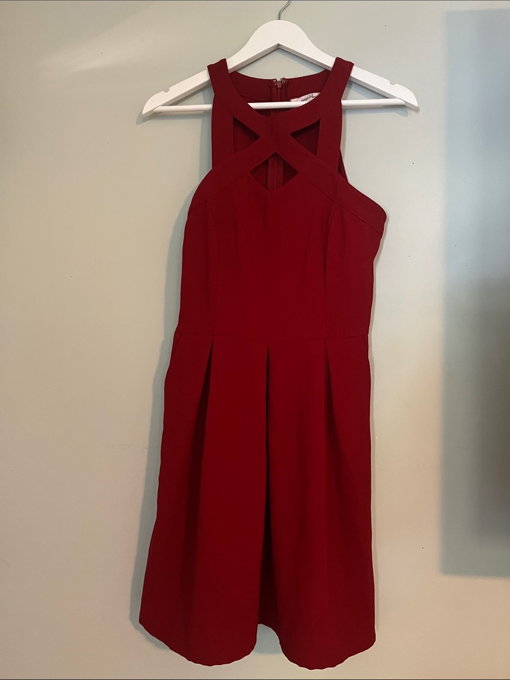 Speechless Crimson Crisscross Halter Midi Dress